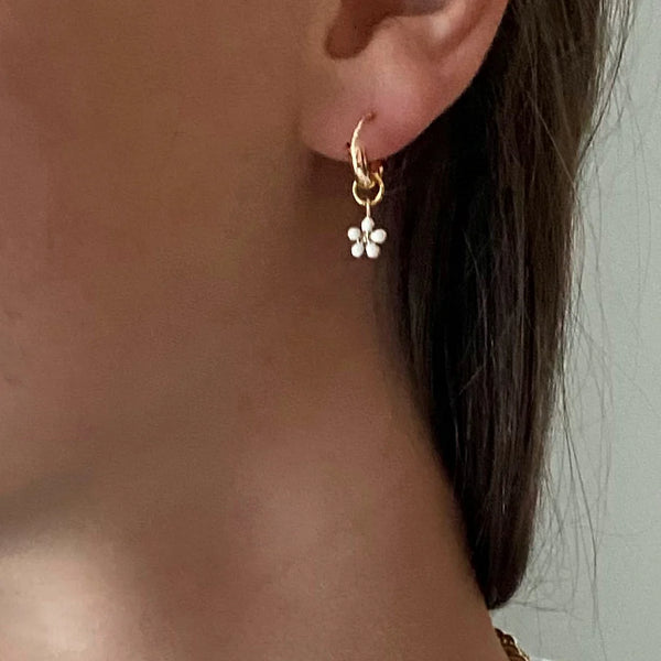 STEEL DAISY Hoop Earrings ~ Daisy Flower