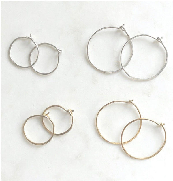 STEEL DAISY Hoop Earrings ~ Medium