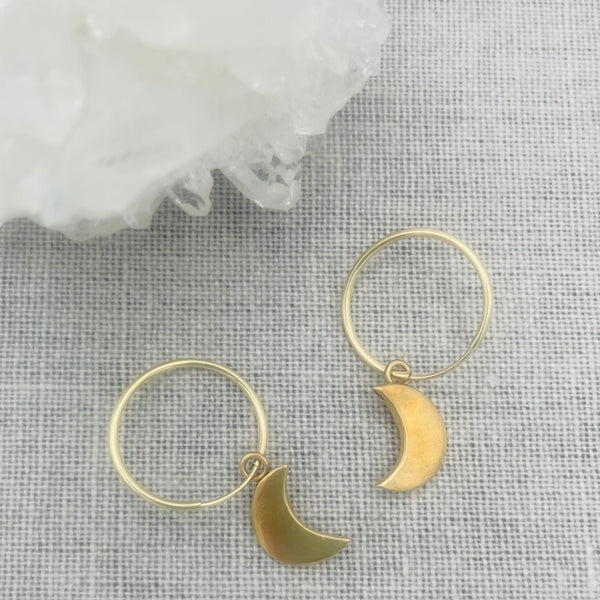 UNION JEWELRY Moon Hoop Earrings