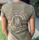 KARMA COLLECTIVE Olive Green T-shirt BELIEVE