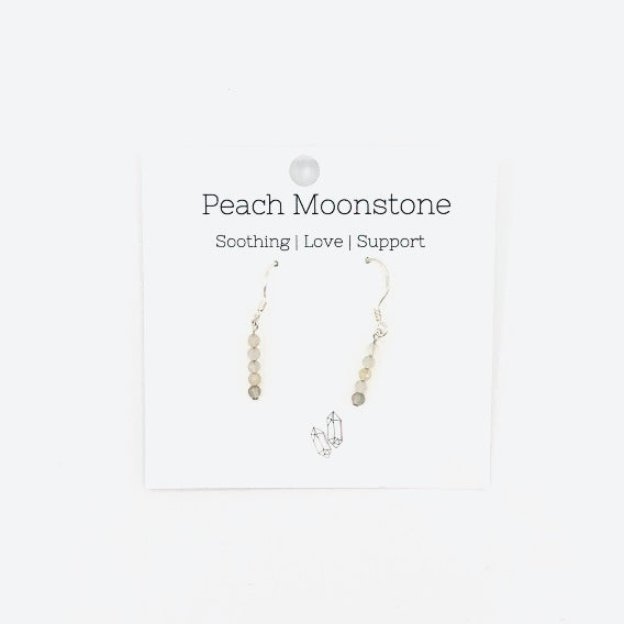 SIMPLY JULES Drop Earrings ~ Peach Moonstone