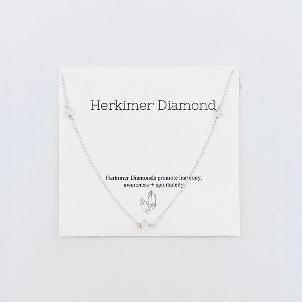 SIMPLY JULES Necklace Raw & Hammered ~ Herkimer Diamond