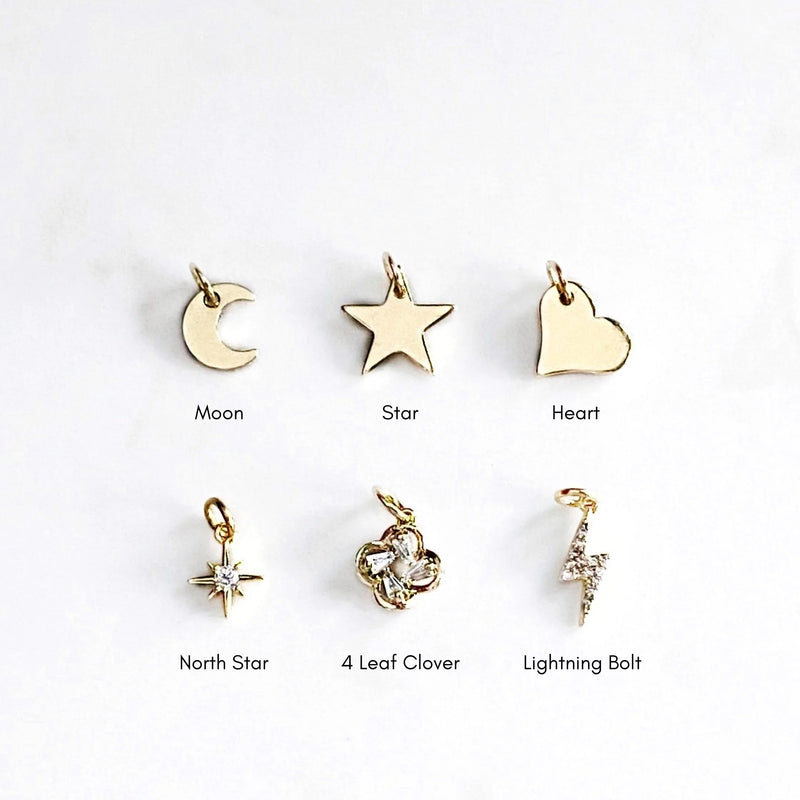 STEEL DAISY Initial & Charms Necklace