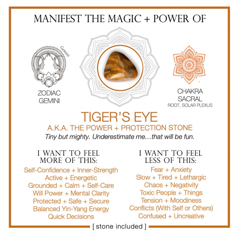 CRYSTAL AFFIRMATION CARD Tiger's Eye