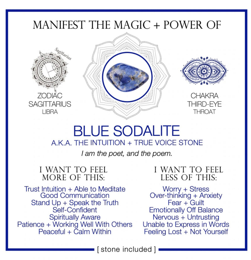 CRYSTAL AFFIRMATION CARD Blue Sodalite