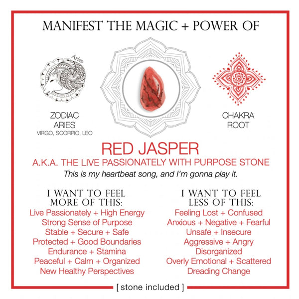 CRYSTAL AFFIRMATION CARD Red Jasper