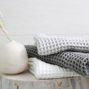 POKOLOKO ORGANIC COTTON Waffle Towels - Light Grey