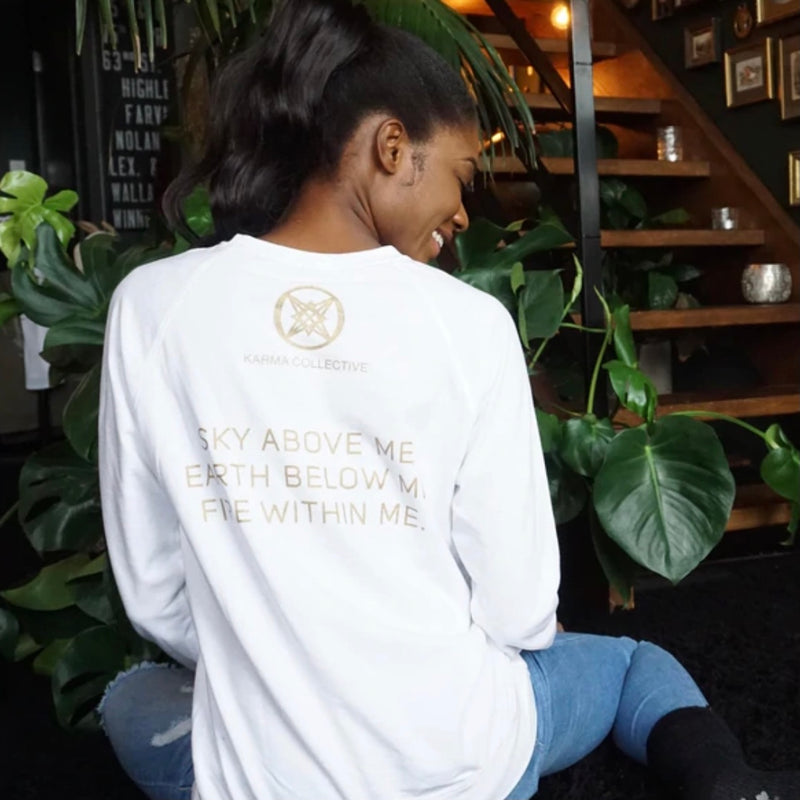 KARMA COLLECTIVE Terry Lightweight Sweater ELEMENTAL SYMBOLS