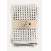 POKOLOKO ORGANIC COTTON Waffle Towels - Light Grey
